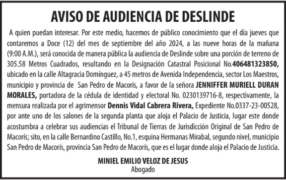 Aviso audiencia Denis