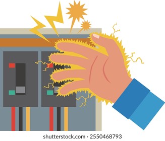 Mano electrocutado dibujo